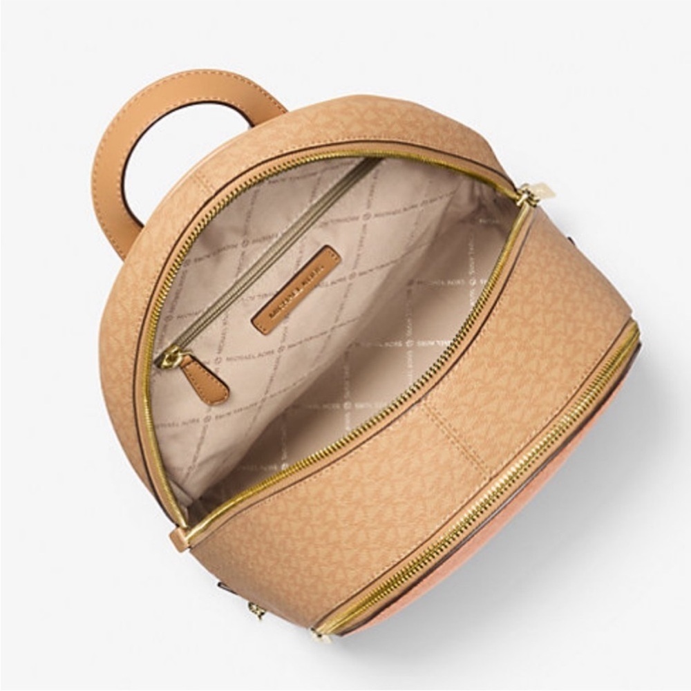 Michael Kors Rhea Medium Color-Block Signature Logo Backpack - Picture 4 of 14